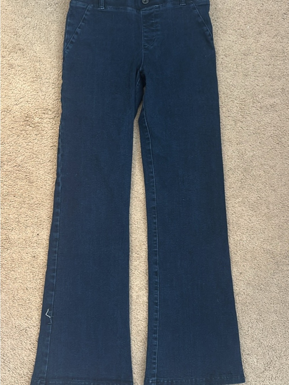 Betabrand Navy Wide-Leg Flare Jeans